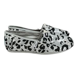 TOMS Black Silver Sequin Glitter Slip-On Shoes Women’s Size 8 New Without Box